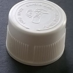 Screw cap PP, ø 24, white, childproof CRC, first version, with PE liner 0,8 mm